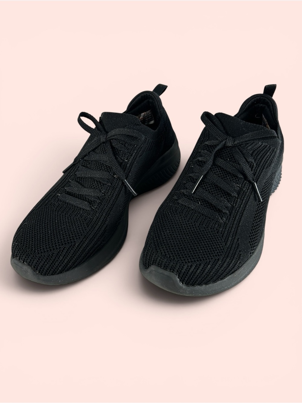 Skechers Women's Size 7 Black Knit Memory Foam Slip-Ins Sneakers